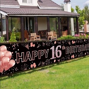 "Happy 16th Birthday" banner!!